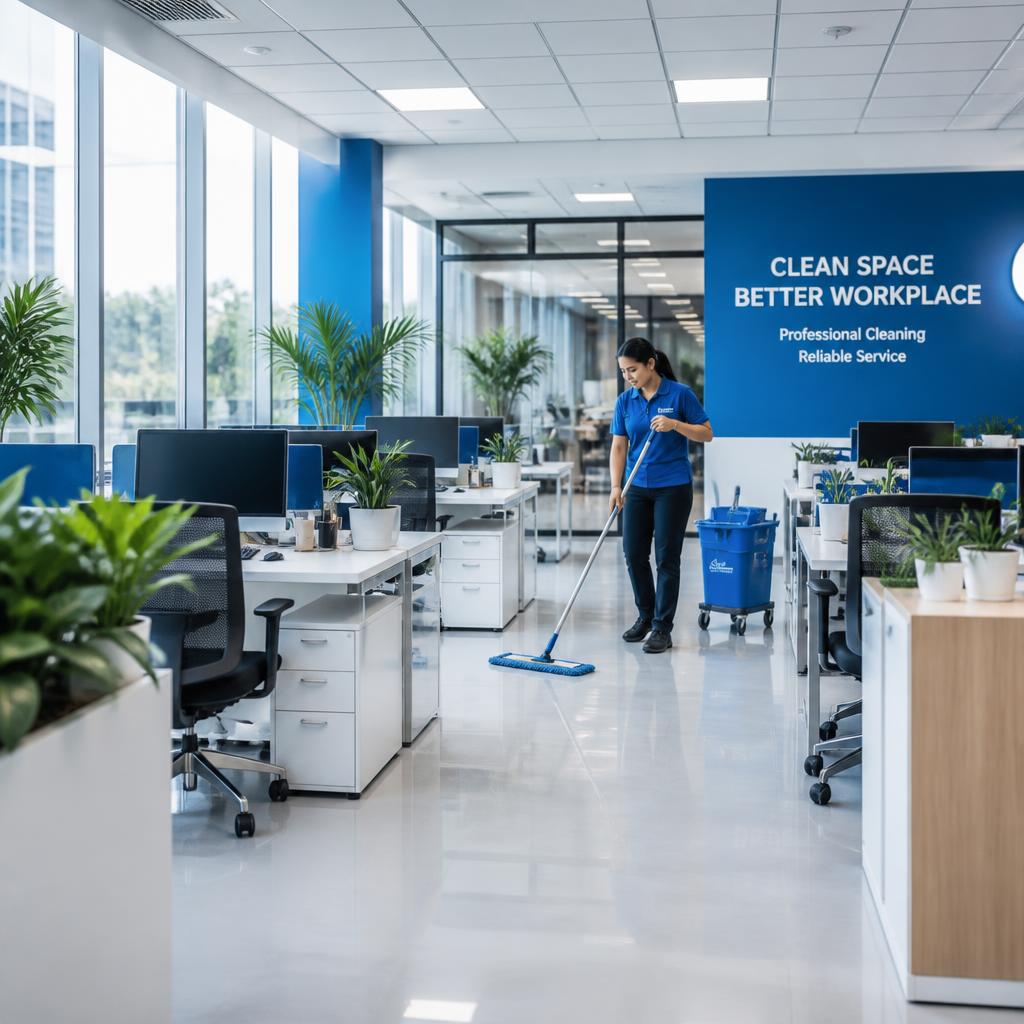 Professionell gereinigtes modernes Büro